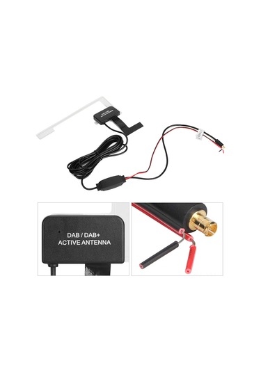 Ximistore9 Araç Dab+ Radyo Anteni Mcx Bağlantılı 3 Metre Kablolu Aktif Sinema Amplifikatörlü Gizli Montajlı Abs Malzeme