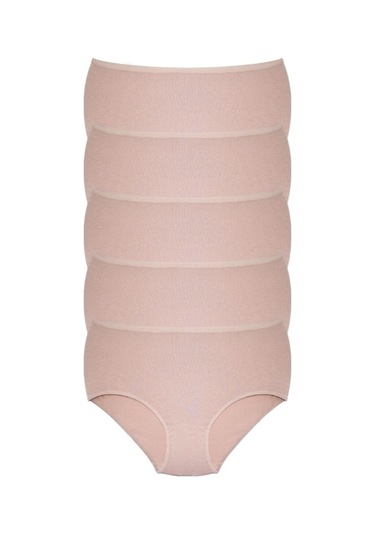 Alya Underwear Kadın Büyük Beden Külot Battal Full Brief, Yüksek Bel 5xl, 6xl, 7xl 5 Farklı Renk 1 Pakette Ten P07