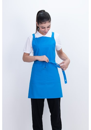 Düz Unisex Ayarlanabilir Çift Cepli Önlük Çok Renkli