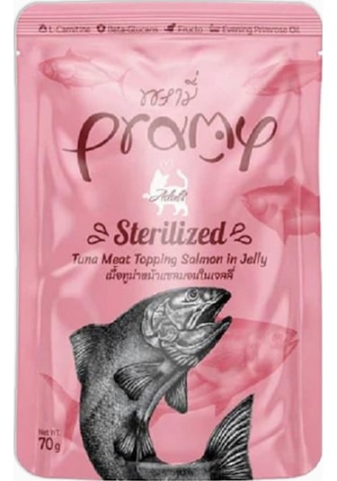 Pramy Jöle İçinde Somonlu Ton Balıklı Yetişkin Kedi Maması 70 G
