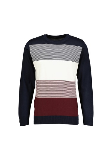 Finesuits Erkek Desenli Yünlü Kazak 2422201023.dsoyr Lacivert