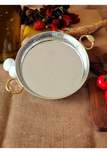 Modabakır İç Dış Kalaylı Kalın Gerçek Bakır Tava, Yumurta Sahani 27 Cm Model:4552589 Bakır