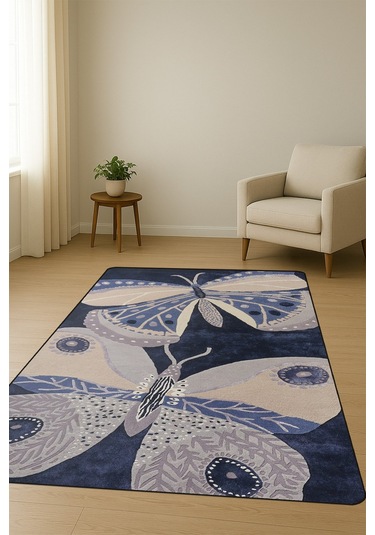 Modern Desenli Dijital Baskı Kaymaz Taban Halı H0960 Renkli