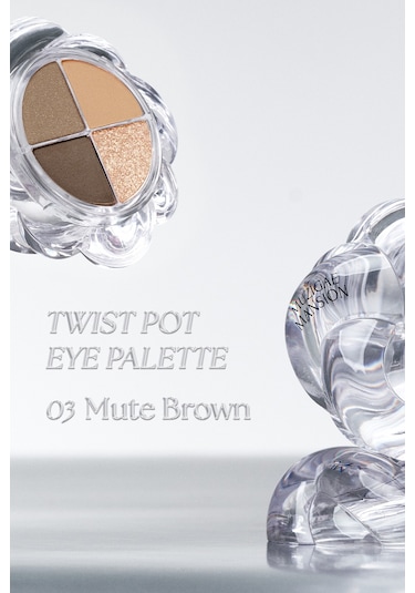 Muzıgae Mansıon Twist Pot Eye Palette 4'lü Far Paleti + Mini Boy Icy Glow Set 03 Mute Brown