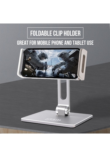 Mt135 Telefon / Tablet Katlanabilir Masaüstü Standı Tembel Tutucu 180 Ayarlanabilir Alüminyum Alaşım