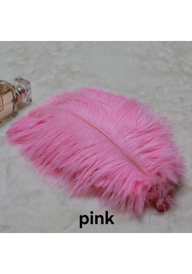 Gatherco 20-25 Cm Devekuşu Tüyleri Sahne Performansları Tüyleri El Yapımı Kendin Yap Takı Süslemeleri Devekuşu Tüyleri Gül Kırmızısı