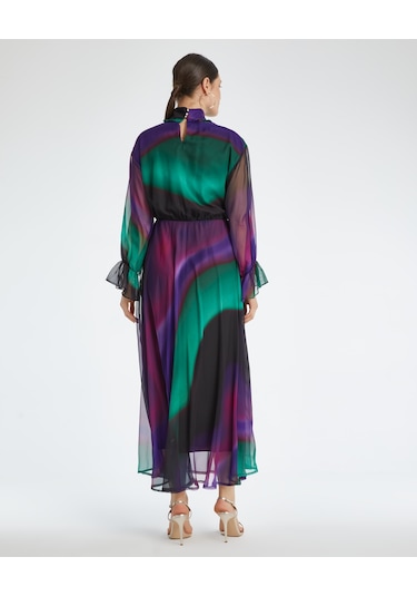 Kadın Midi Elbise - Modern Tasarım - Günlük Ve Özel Gün İçin Elbise Mor