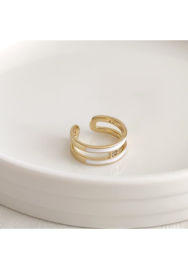 Xupıng Gold 14 Numaraya Kadar Ayarlanabilir Beyaz Mineli Yüzük Beyaz