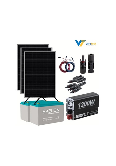 Veratech Solar Güneş Enerjisi Bahçe Evi Mini Buzdolabı Paketi