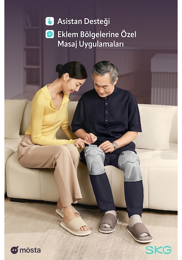 Skg W3 Pro Diz-Omuz-Dirsek Masaj Aleti, Termoterapi-Isı Terapisi, Eklem Isıtmalı Dizlik Gri