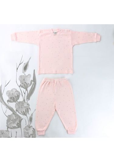 Sebi Bebe Mini Çiçekli Pijama Takımı 9127 Pembe