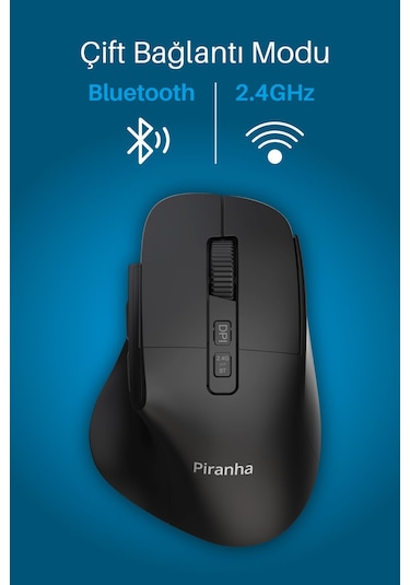 7658 Sessiz Tuşlu Kablosuz Mouse / Bluetooth + 2.4ghz Usb / Dpı 800-1200-1600 / 7 Tuşlu 7658