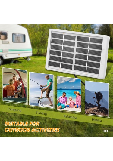 Mufunye 6v 1.2w Polikristal Güneş Paneli - 3m Kablolu Micro Usb Güneş Şarj Cihazı, Plastik Çerçeve İle Lamine Tasarım