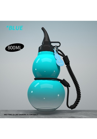 Suntek 800ml Çin Kabak Su Şişesi Spor Matarası Açık Mavi