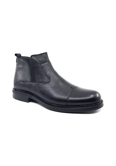 Smart 1042 Siyah İçi Kürklü Hakiki Deri Erkek Bot Siyah