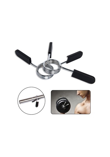 Skycity 2 Adet Olimpik Yaylı Çelik Ağırlık Tutucu, 50mm Çaplı, 5.5mm Tel Kalınlığı, 3 Sarımsı, Kauçuk Kapaklı, Barbell Klips Seti