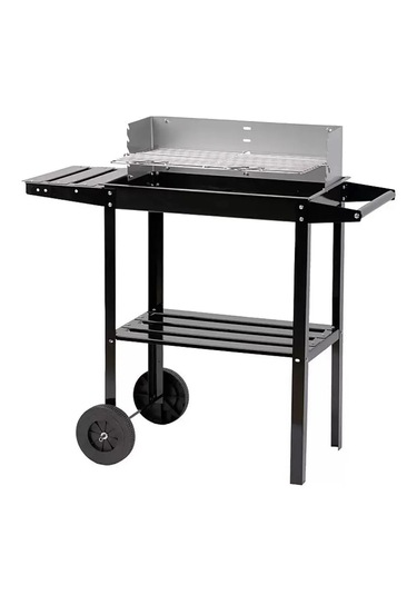 Pratik Kömürlü Mangal Rüzgar Korumalı Barbekü-yan Ve Orta Raflı T