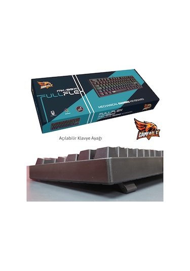 Fullflex Mekanik Klavye Gaming Klavye 87 Tuşlu Hot Swap Işıklı Türkçe Q Klavye Red Oyuncu Klavyesi
