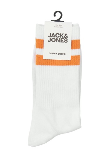 Jack & Jones Erkek Çorap 12250739 Beyaz-orange Beyaz - Turuncu