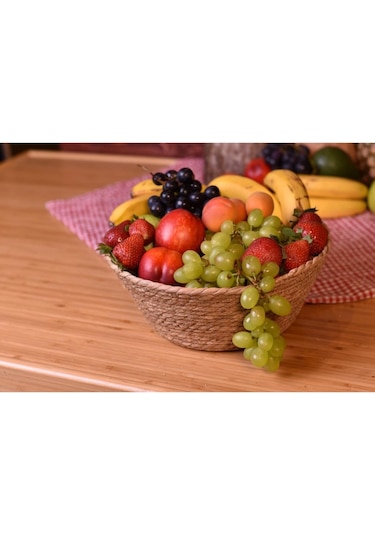 Bambum Oser - Yuvarlak Hasır Sepet 34 Cm