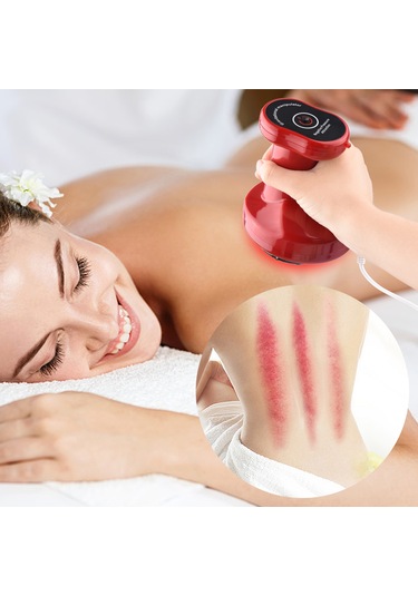 Elektrik Isı Vakumlu Cuping Aleti Negatif Basınç Emme Aleti Zayıflama Terapisi Cuping Akupunktur Noktası Masaj Aleti Kırmızı