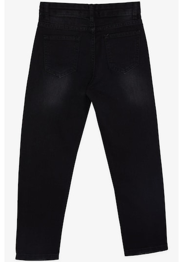 Breeze Kız Çocuk Kot Pantalon Cepli 10-14 Yaş, Siyah Siyah