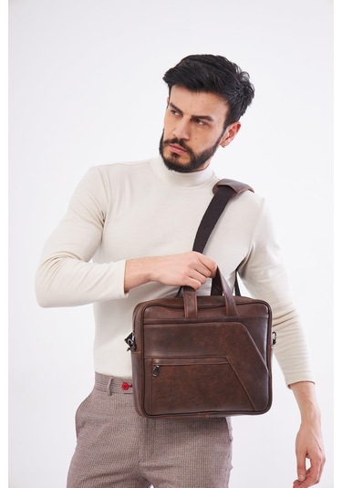 Derinss Dub3075 Hakiki Deri Kahverengi Macebook Ve Notebook Çantası 001