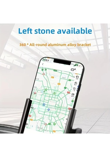 Xuweiwei Siyah Bisiklet Scooter Motosiklet İçin Ayarlanabilir Alüminyum Alaşım Telefon Tutucu Bounce Testli Kaymaz Tasarım Siyah Pürüzsüz Yüzey Siyah