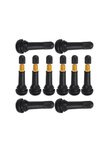 Lemestar 10 Adet Tr414 Lastik Valfi - Kauçuk Malzeme, 11.5mm Jant Delik Uyumlu, Soğuk-ısı Dayanıklı, Vites Yok