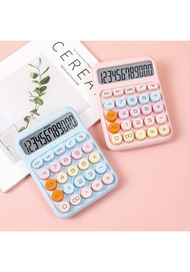Singree Ofis Hesap Makinesi, Mekanik Klavye İle Yuvarlak Büyük Tuşlar, 12 Haneli Ekran, Öğrenci Ve Muhasebe İçin, Sakura Pembe Aaa Pil Dahil Değil Pembe