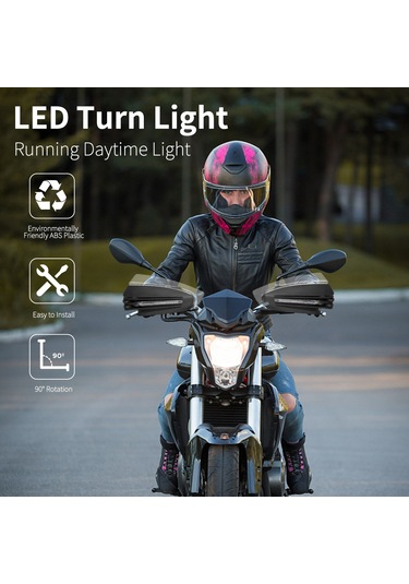 Springsun Motosiklet Led Sinyal Lambalı Universal 22mm Direksiyonlu Karbon Fiber Waterproof Windproof Çarpma Koruyucu El Koruyucusu