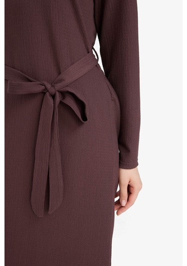 Defacto Regular Fit Bisiklet Yaka Bağlamalı Uzun Kollu Maxi Elbise D9063ax25spbn277 Kahve Defacto Regular Fit Bisiklet Yaka Bağlamalı Uzun Kollu Maxi Elbise D9063ax25spbn277 Kahve