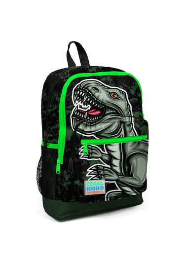 Coral High Yeşil Dinazor Baskılı Sırt Çantası 23725