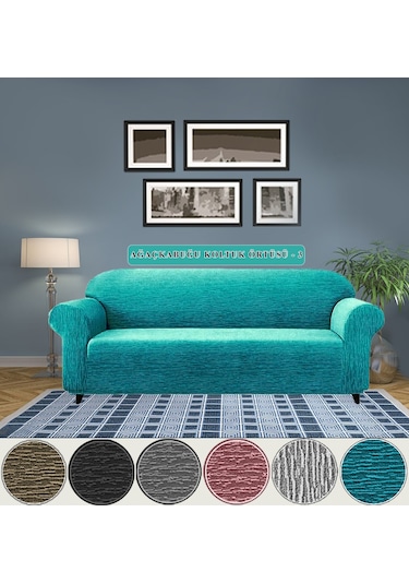 Jakarlı Koltuk Örtüsü , Kanepe Örtüsü ,chester Örtüsü Mint Yeşil