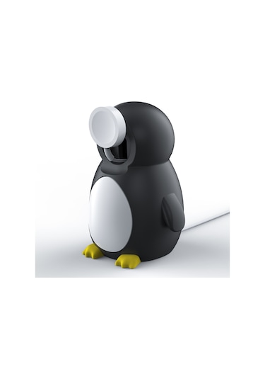 Cbtx iOS Uyumlu Watch Uyumlu Sevimli Penguen Silikon Şarj Tabanı Masaüstü Şarj Standı Tutucu Şarj Cihazı Olmadan Siyah