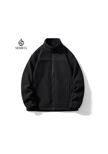 Açık Hava Polar Rüzgar Geçirmez Ve Sıcak Erkek Ceketi Siyah