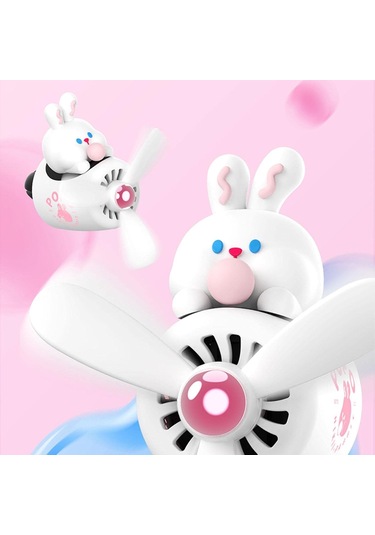 Pervaneli Klima Süsü Oto Koku Klipsi Beyaz Pilot Tavşan