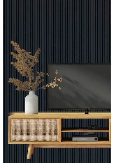 Mdf Ahşap Akustik Duvar Paneli 60x275 Cm - Lacivert 60x275