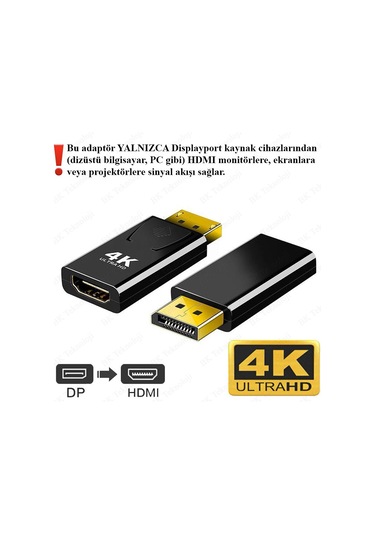 4k Destekli Display Port To Hdmı Çevirici Adaptör