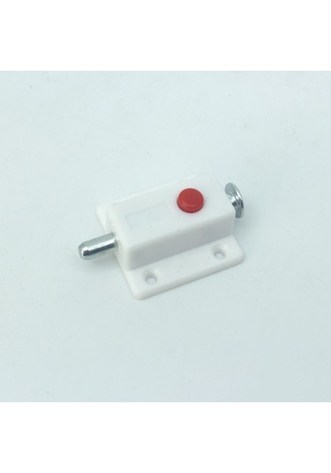 Adet Kapı Sürgülü Kilidi, 2 İnç Plastik Sürgülü Mandallı Anahtarsız Kilit, Düğmeli Beyaz