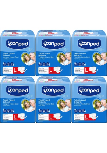 Canped Hasta Bezi Yetişkin Belbantlı Tekstil Yüzey L Large 84adet L