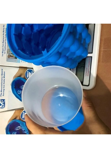 1 Adet-silikon Buz Küpü Makinesi Taşınabilir Kova Şarap Buzluk Çanta Bira Dolabı Yerden Tasarruf Sağlayan Mutfak Gereçleri İçme Viski Dondurma Mavi