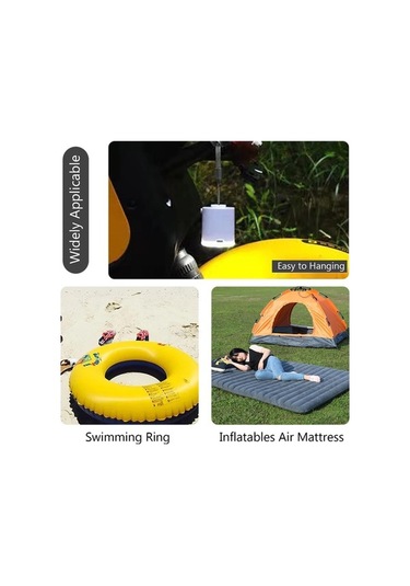 Novahub Taşınabilir Şişirme Pompası - Led Işık, Hızlı Şişirme, 3 Nozullu, Şarj Edilebilir, İç/dış Mekan Uygun