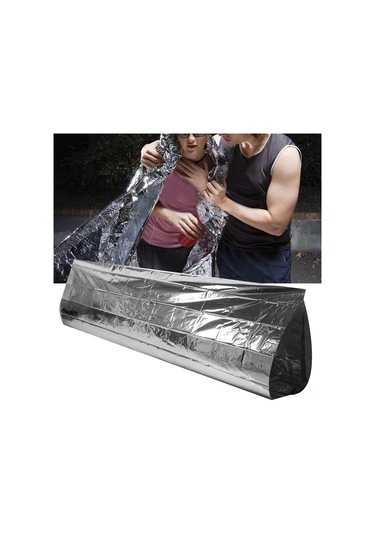 Moveevo Gümüş Yansıtıcı Acil Çadır - Isı Saklama, Rüzgar Ve Yağmurlardan Koruma - Taşınabilir Dış Mekan İhtiyaçları Diğer