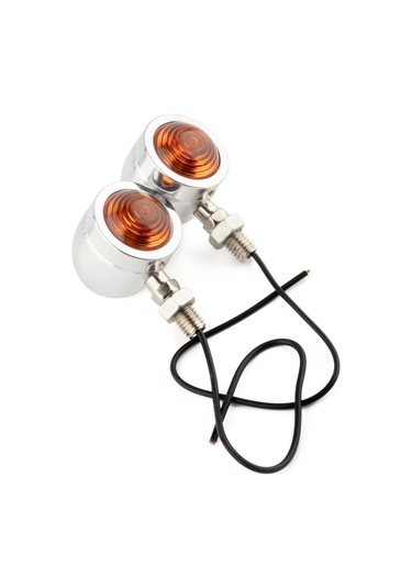 1 Çift Kc801 12v Modifiye Evrensel Motosiklet Led Dönüş Sinyali Gümüş