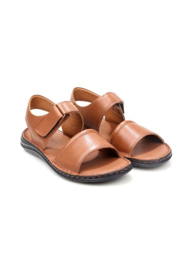 Pisagor Ps-33550 Ortopedik Erkek Masaj Tabanlı Hakiki Deri Sandalet Terlik Siyah