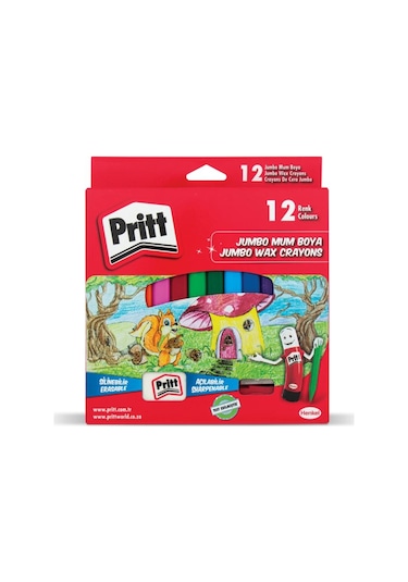 Pritt Silinebilir Jumbo Mum Pastel Boya 12 Renk