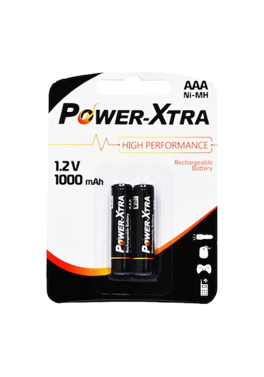 Power-Xtra 1000 mAh Blister AAA Ni-MH Şarj Edilebilir Pil 2'li