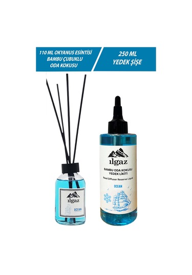 Ilgaz Okyanus Esintisi Bambu Çubuklu Oda Kokusu 110 ML + Yedek Şişe 250 ML