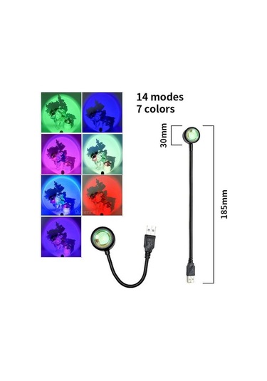 Led  Günbatımı Lamba Projektör Ev Dekor Gece  TaşınabilirDuvar Fotoğrafçılığı Neon Işıkları 7 Renk Gün Batımı Çok Renkli